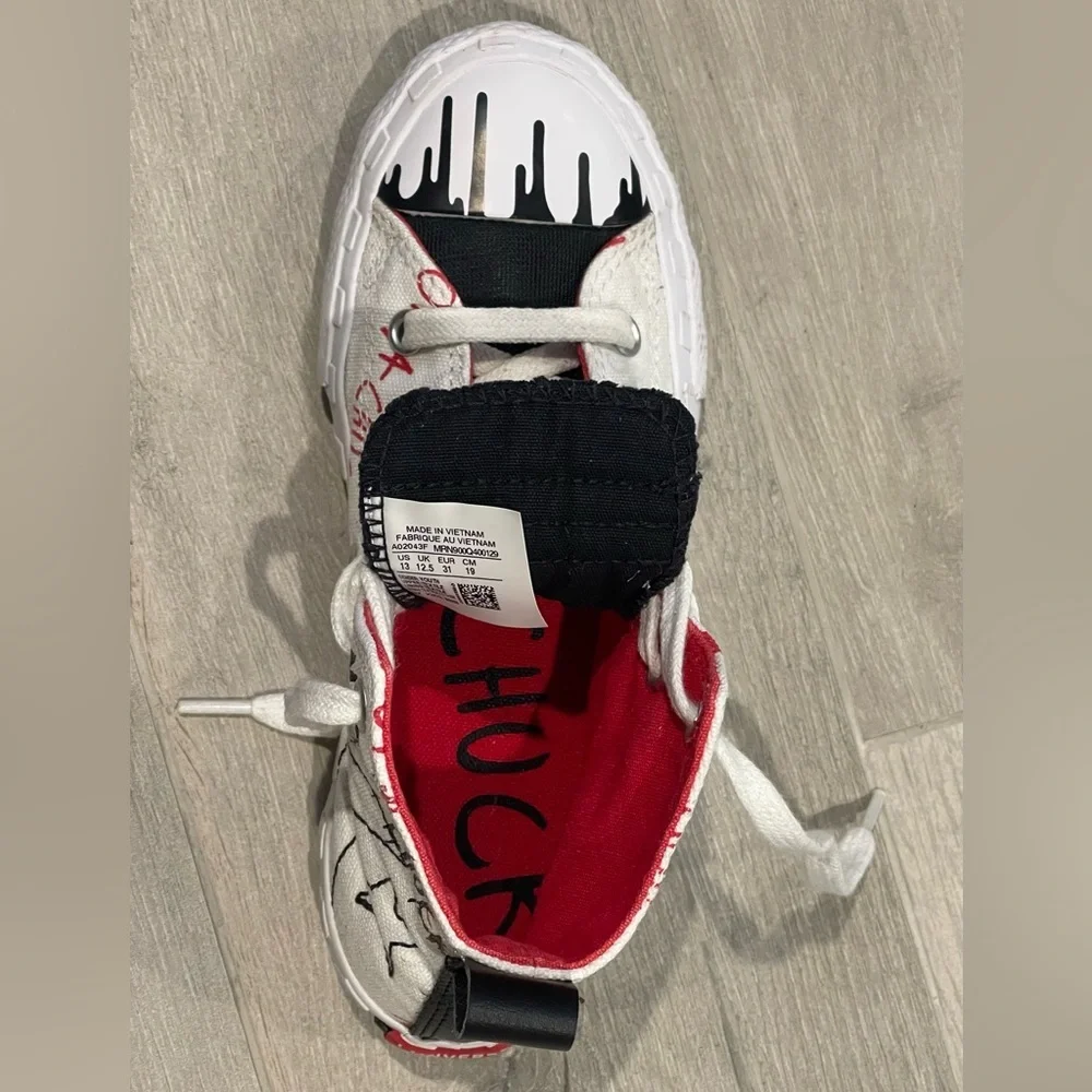 Graphic High-Top Sneakers “Not A Shoe” Street Style Canvas Shoes Black/White/Red